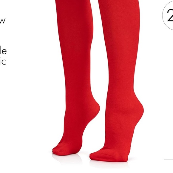 New- Red Bow Accent Thigh High Stocking Socks - Picture 2 of 5